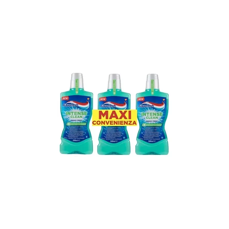 Aquafresh - Collutorio Intense Clean Energy Fresh - 3x500ml Aquafresh - Collutorio Intense Clean Energy Fresh - 3x500ml