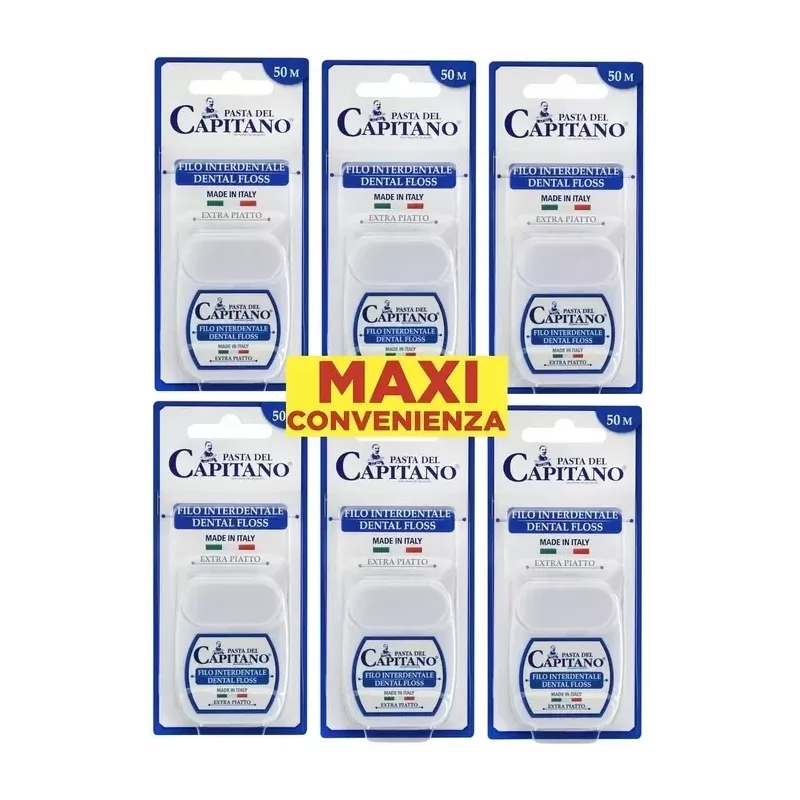 Pasta del Capitano - Filo interdentale cerato - 6x50mt Pasta del Capitano - Filo interdentale cerato - 6x50mt