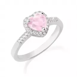 Amen Anello Rodio Cuore dell’Oceano Rosa in Argento 925