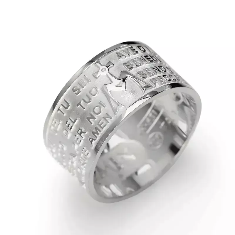 Anello Amen Ave Maria in Argento 925 | Gioiello Sacro Unisex Anello Amen Ave Maria in Argento 925 | Gioiello Sacro Unisex