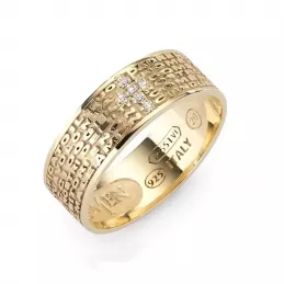 Anello Sacro Padre Nostro Dorato con Zirconi – Argento 925