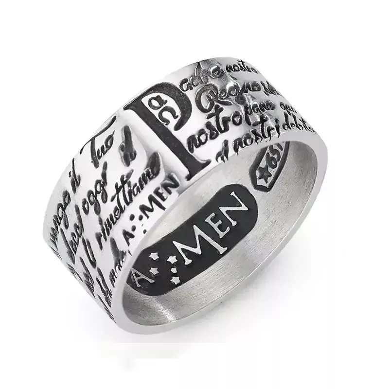 Amen Anello Padre Nostro Italiano Corsivo - Unisex Amen Anello Padre Nostro Italiano Corsivo - Unisex