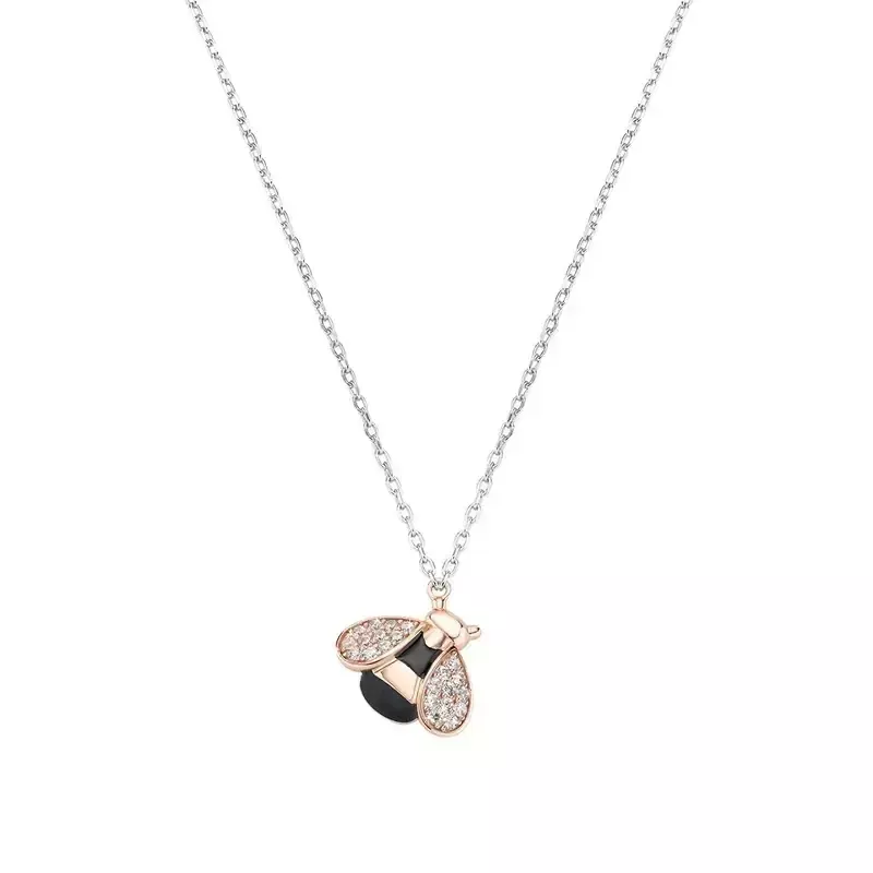 Amen Collana Ape Rosè in Argento 925 con Zirconi Amen Collana Ape Rosè in Argento 925 con Zirconi