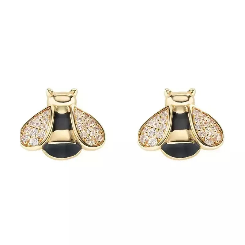 Amen Orecchini Dorati Ape Argento 925 con Zirconi Amen Orecchini Dorati Ape Argento 925 con Zirconi