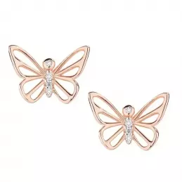 Orecchini Amen Farfalla Rosé Argento 925 con Zirconi