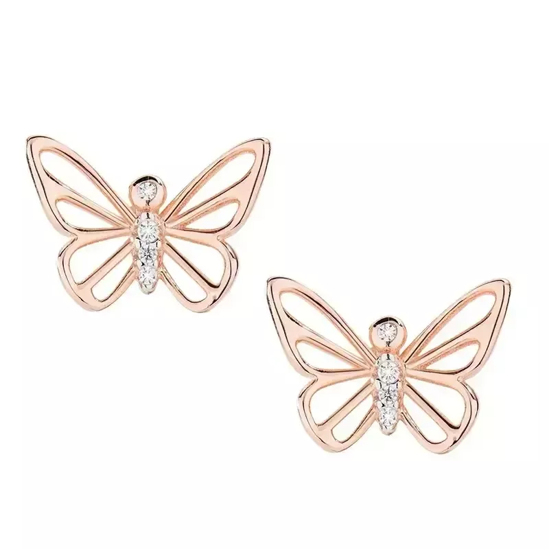Orecchini Amen Farfalla Rosé Argento 925 con Zirconi Orecchini Amen Farfalla Rosé Argento 925 con Zirconi