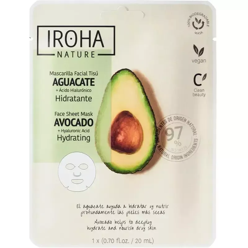 Maschera Viso Idratante Iroha con Avocado e Acido Ialuronico Maschera Viso Idratante Iroha con Avocado e Acido Ialuronico