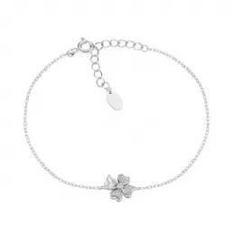 Bracciale Amen Quadricuore in Argento con Zirconi