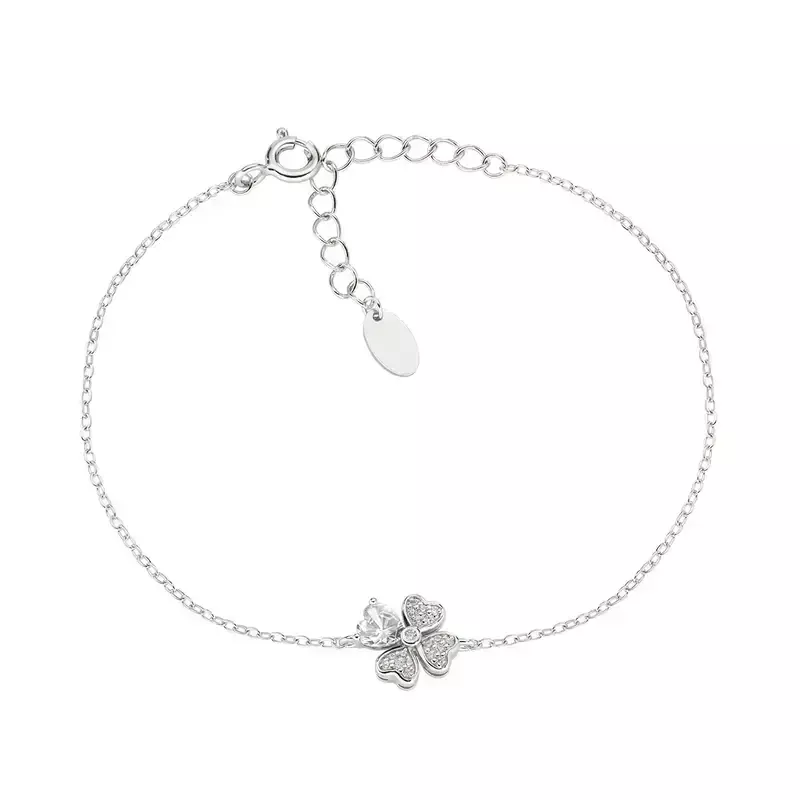 Bracciale Amen Quadricuore in Argento con Zirconi Bracciale Amen Quadricuore in Argento con Zirconi