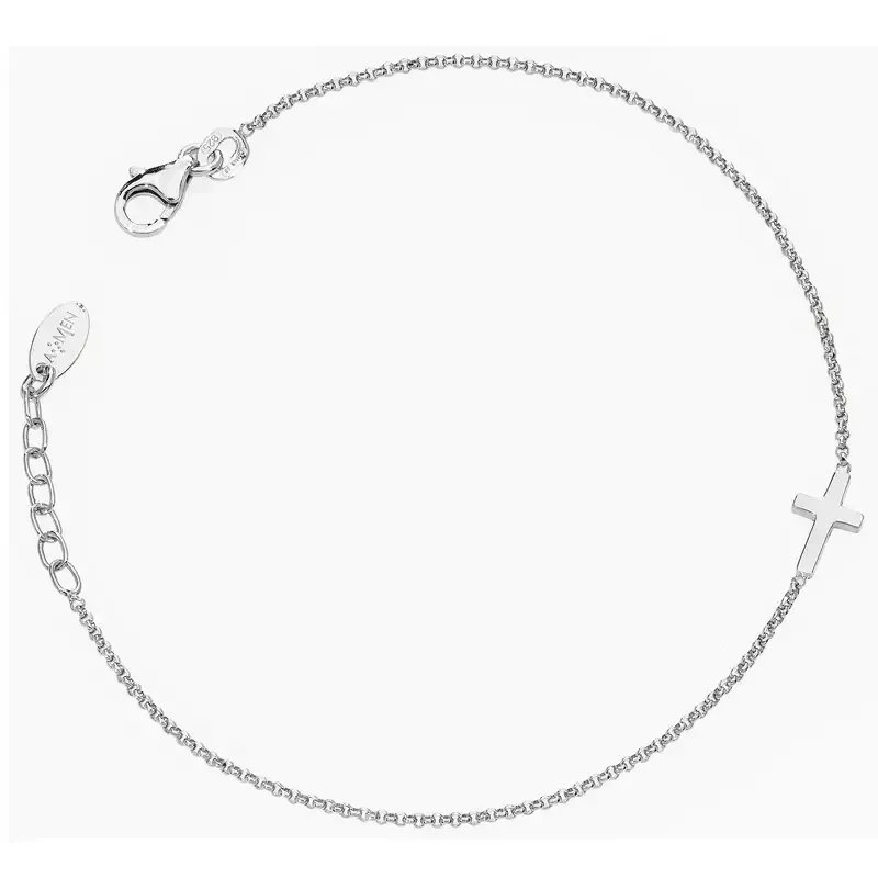 Bracciale Amen con Croce in Argento 925 Unisex Bracciale Amen con Croce in Argento 925 Unisex