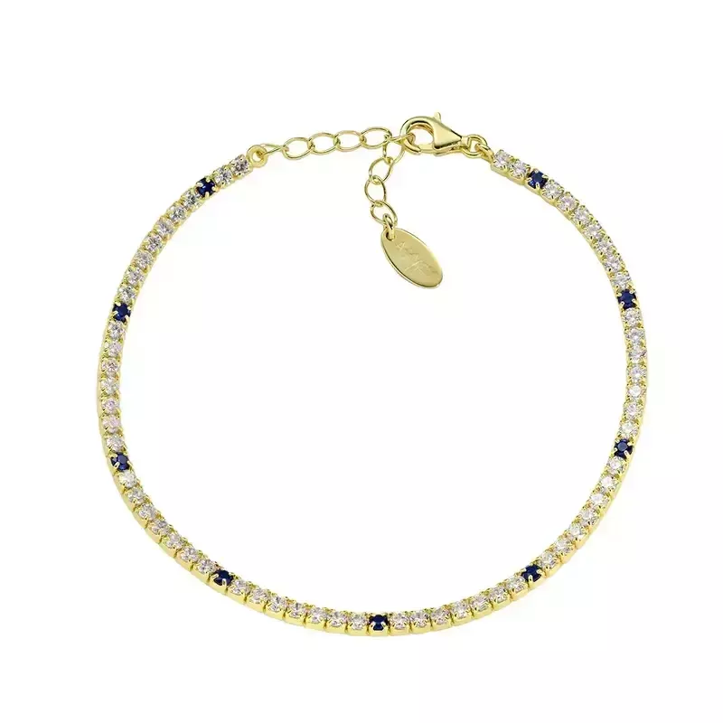 Bracciale Tennis Amen Unisex con Zirconi Blu e Bianchi Bracciale Tennis Amen Unisex con Zirconi Blu e Bianchi