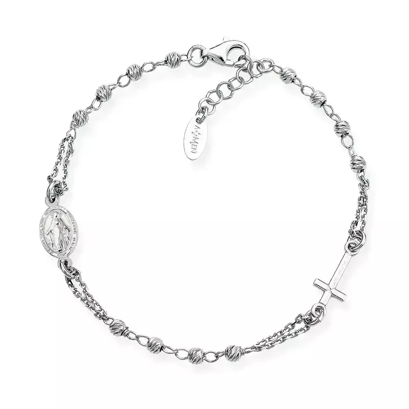 Bracciale Rosario Amen con Grani Diamantati Bracciale Rosario Amen con Grani Diamantati