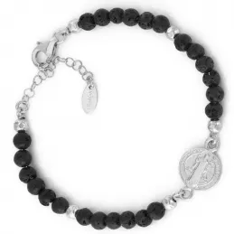 Bracciale Amen in Argento 925 e Pietra Lavica