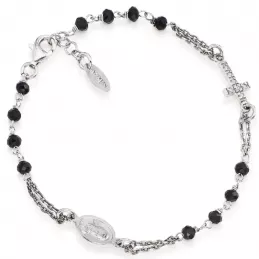 Amen Bracciale Rosario Cristalli e croce Bracciale in Argento 925