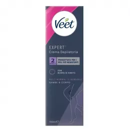 Veet Expert Crema Depilatoria 100ml| Rimozione Rapida e Pelle Idratata