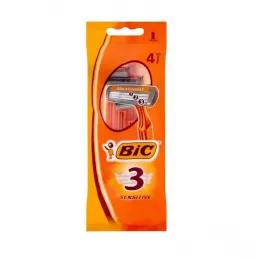 BIC 3 Sensitive Rasoio – 4pz | Rasatura delicata per pelli sensibili