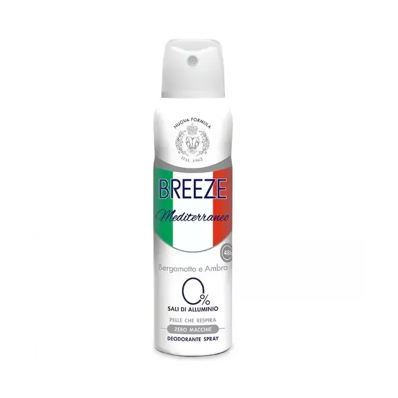 Breeze Mediterraneo Deodorante – 0% Alluminio, 48h Freschezza