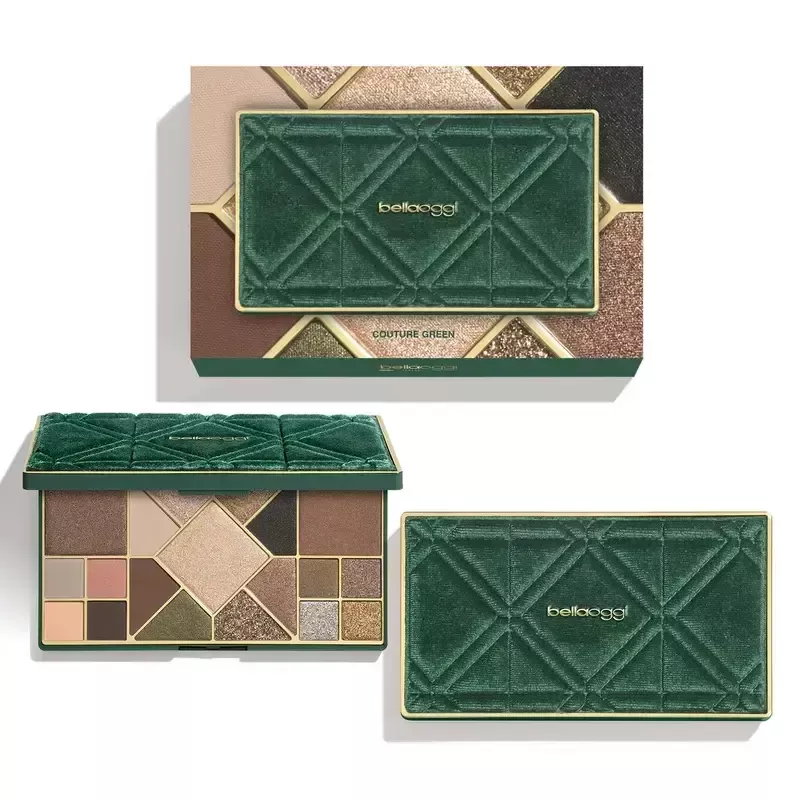 BellaOggi Palette Couture Green – 16 Ombretti, Terre e Illuminante